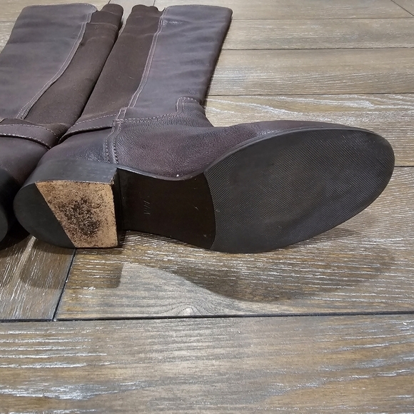 Tory Burch Jack Landed Capra Elastic Leather Over The Knee Riding Boots Size 7.5 - Picture 9 of 14